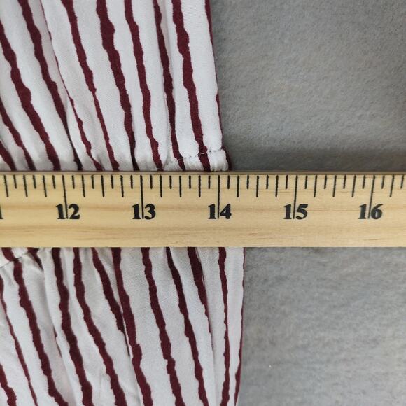 J for Justify Red White Striped Maxi Romper Dress Sz XL Open Front w Shorts Boho - Picture 6 of 10